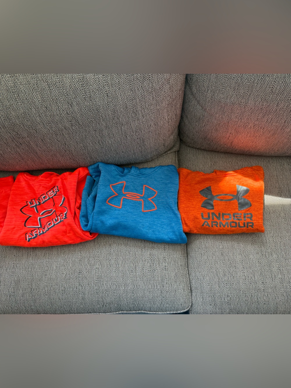 Under Armour Kids Short Sleeve Performance Tees in Orange, Blue, Red